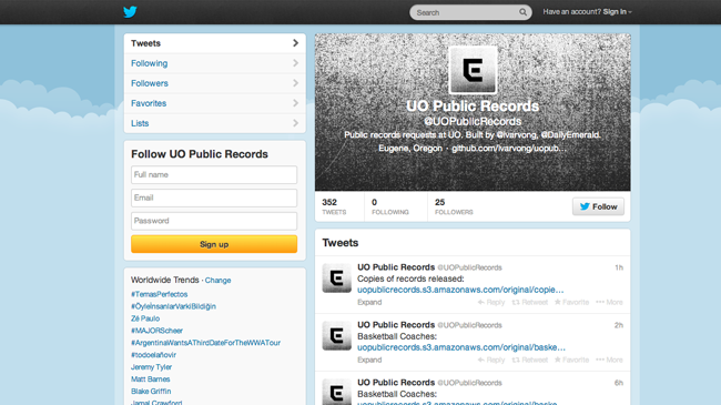 Uo public records bot